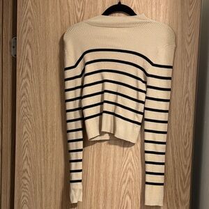 Striped Tan and Black Women's Sweater